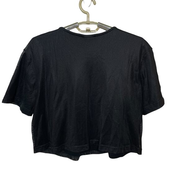 Nike Women’s Air Mesh Tee T-Shirt Black & White Crop Top Short Sleeve Size Small - Picture 3 of 4